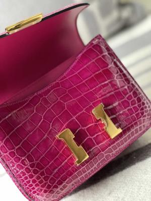 wholesale quality hermes constance 19 shinny niloticus crocodile j5 rose scheherazade ghw
